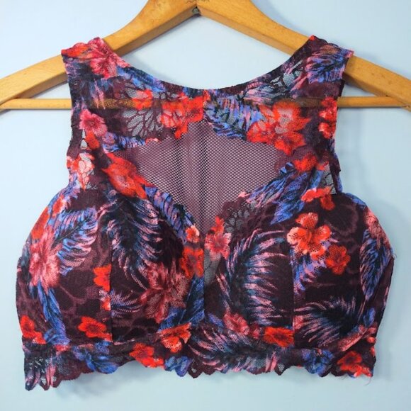 PINK Victoria's Secret Other - PINK Victoria's Secret Tropical Lace Bralette - Red, Purple, Blue, Pink